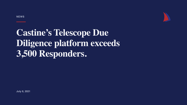 Castine’s Telescope Due Diligence platform exceeds 3,500 Responders.