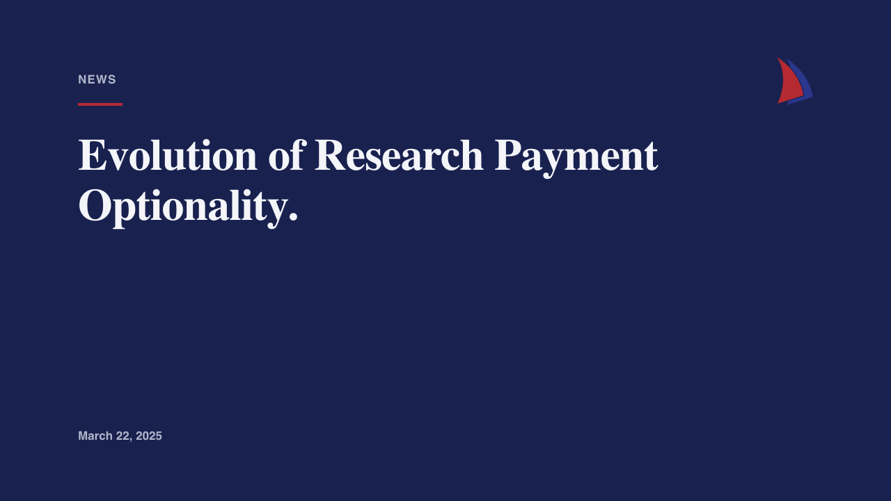 Evolution of Research Payment Optionality.